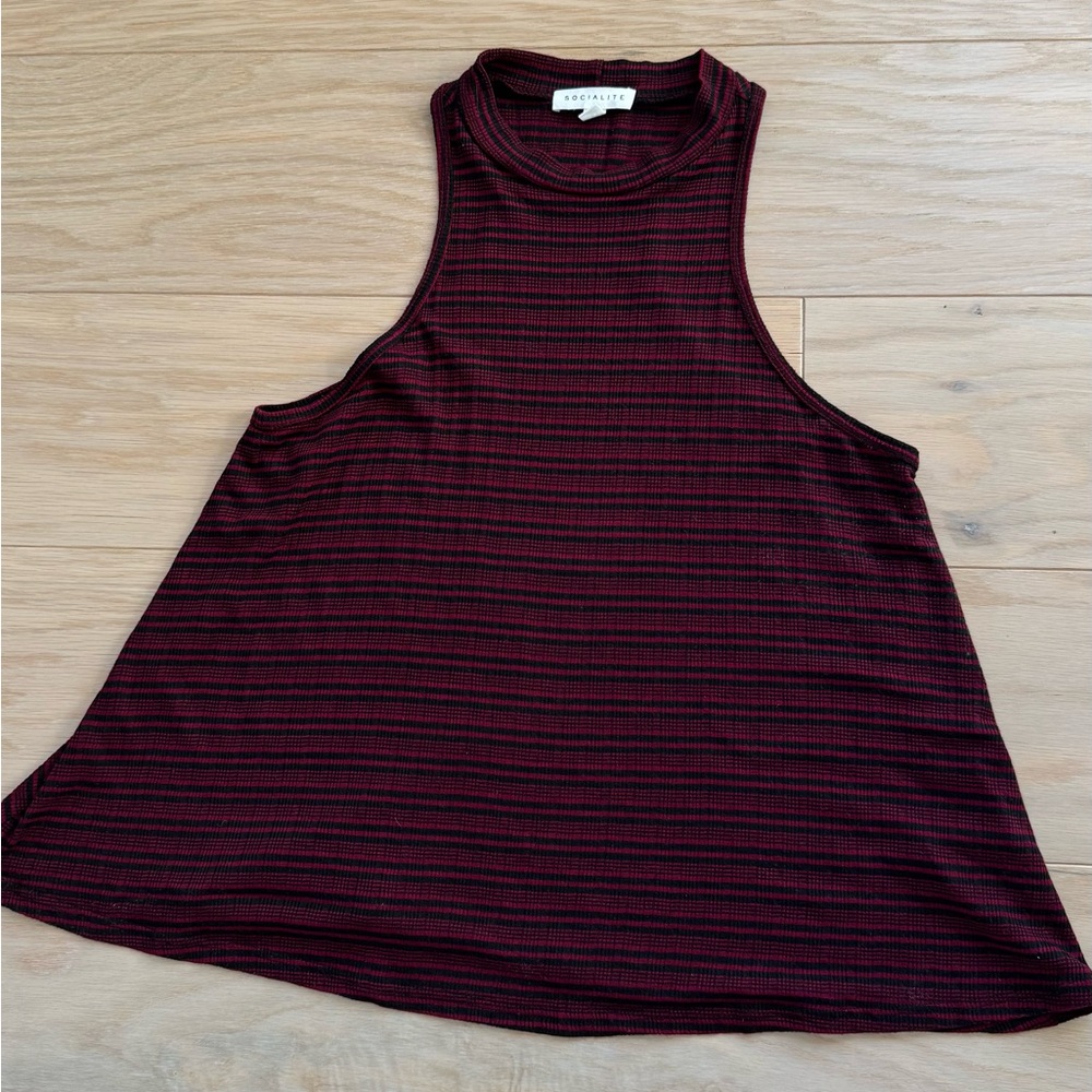 Socialite Nordstrom Women's black striped racerback Tank Top size XS
